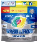 WASH&FREE Universal 4in1 pesukapslid, 11 tk