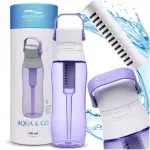 Aqualogis Aqua&Go Tritan 500 ml lilla veepudel filtriga