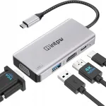 USB-C 4-in-1 adapter: HDMI 4K, VGA, USB 3.0, PD 100W laadimine