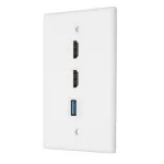 HDMI, Ethernet ja USB seinapistik, 2 pesa
