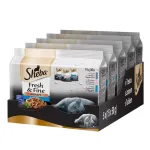 Sheba Fresh & Fine m&auml;rg kassitoit kalaga t&auml;iskasvanud kassidele, 5 pakki (15 x 50 g)