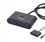 USB jagaja, 4&times; USB 3.0, 5 Gb/s, 0,3 m, must, Power+