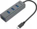 USB-C jagaja i-tec, 4 x USB 3.0, hall metallist
