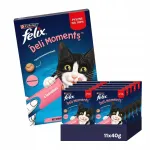 Komplekt: FELIX Deli Moment kreemjad maiused kassidele l&otilde;hega, 11 tk, 4x10 g