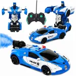 Kaugjuhtimisega politsei robot-transformer LED ja suitsuefektiga 2in1