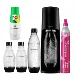 Sodas valmistav seade SodaStream Terra must, 3 pudelit, 7up, CO2 gaasikapsel