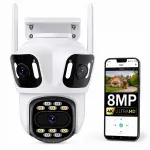 V&auml;lise IP WiFi kaamera 4x suumiga, 3x 4MP Full HD