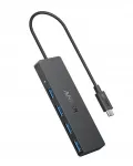 USB-C jagaja, 4 USB 3.0 pesa, 5 Gb/s, 20 cm kaabliga