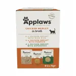Applaws m&auml;rg kassitoit komplekt, 12 x 70 g, kana puljongis