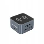 12-in-1 USB-C ja USB-A jagaja HDMI, RJ45, SD, TF, mini pordi ja juhtmevaba laadijaga
