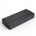 USB-jaotur Orico H7928, 7 &uuml;hendust, 5 Gb/s, toitega 12V 2A, must