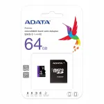 Micro SDXC m&auml;lukaart ADATA 64 GB Class 10 UHS1 SD adapteriga