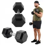 Kummiga kaetud hantel XTREXO Hex, 10 kg, kuusnurkne, libisemiskindel