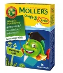Omega-3 puuviljamaitselised kalagummikommid Mollers, 36 tk