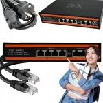 POE kommuter 4+2, 4 POE porti, 2 uplink, 10/100 Mbps, 65W, kaamera pikendamise funktsioon, Watchdog