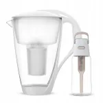 Dafi CRYSTAL White Classic klaasist kann liivakarva 0,5 l veepudeli lisaga