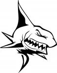 Autokleebis &bdquo;SHARK&ldquo;, taustata, 20 x 15,6 cm