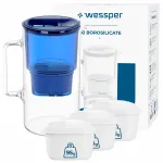 Vee filtreerimiskann Wessper D2, boorsilikaatklaas, 3 l, 4 Aquamax filtriga