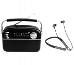 FM raadio Manta RDI918B SOLAR 2 Bluetooth must koos k&otilde;rvaklappidega