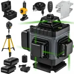Laser nivelleerija 4D 360&deg; 16 joont roheline koos statiiviga