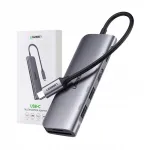 USB-C jagaja UGREEN CM195, HDMI, 2x USB 3.0, SD/TF, PD 100W, 5Gbps, 15 cm, alumiinium