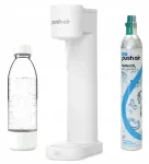 Sodastream seadme Dafi PushAir CO2 kapsli ja 0,7 l valge-h&otilde;bedane pudeliga