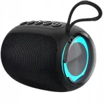 Juhtmevaba kaasaskantav Bluetooth k&otilde;lar valgustusega, must, 5W, FM raadio