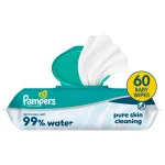 Niisked salvr&auml;tikud Pampers Aqua 99% vett, 60 tk