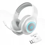 Juhtmevabad m&auml;nguk&otilde;rvaklapid QCY Heroad V200, kolme režiimiga, RGB, USB-C, valged
