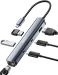USB-C jagaja Dockteck 6-&uuml;hes HDMI 4K 60Hz, Ethernetiga, MacBook adapter