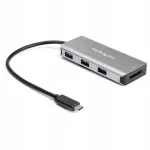 USB-C Startech 3-portiline hub SD kaartide lugejaga