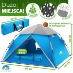 ELONEO Pop-Up telk, automaatselt kokkupandav, 245x225x150 cm, sinine-hall