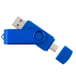 USB m&auml;lupulk TWISTER 4 GB, USB 2.0/3.2, USB-C, sinine