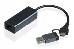 USB-C 3.0 adapter Gigabit LAN RJ45 (100/1000 Mb/s), 2-&uuml;hes