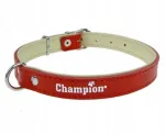 Nahast koera kaelarihm Champion, punane, suurus S, 50 x 1,8 cm