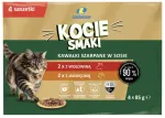 LEWIATAN kassitoit liharibadega, 4 x 85 g (2 veiselihaga, 2 lambalihaga)