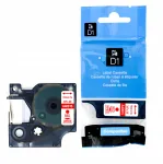 DYMO D1 40915 kleebiv lint, 9 mm, valge punase kirjaga