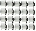 Brother DK-22205 liimitavad sildid, 62 mm x 30,48 m, must tr&uuml;kk, valged, 20 tk