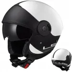 Motorratturi kiiver LS2 OF597, valge/must, S suurus