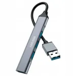 KAKUSIGA USB jagaja, 4 porti: 1x USB 3.0, 3x USB 2.0, must/hall