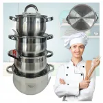 Roostevabast terasest pottide komplekt 16/18/20/24 cm, sobib induktsioonile