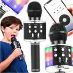 Traadita Bluetooth mikrofon lastele LED ja karaokefunktsiooniga