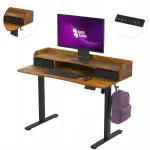 Elektriline reguleeritav kirjutuslaud 120x60 cm USB-ga, Spacetronik, rustic tamme toon