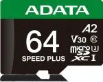 Adata Speed Plus 64GB UHS1 U3 V30 A2 160/140 MB/s microSD m&auml;lukaart