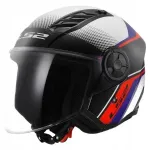 Avatud mootorratturi kiiver LS2 OF616 AIRFLOW II RUSH, valge/sinine/punane, suurus M
