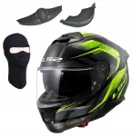 LS2 FF808 STREAM II FURY sport t&auml;iskiiver must/kollane, suurus M