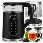 Elektriline klaasist veekeetja temperatuuri reguleerimisega, LED, 1,7 l, 2200 W, must