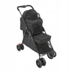 Kokkupandav kahekorruseline 20 kg koertele k&auml;ru, piduritega, 4 rattaga