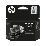 HP 7FP21UE 308 must tindikassett, originaal, Envy 6110e, 6120e, 6122e jaoks