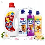 REX v&auml;rvilistele kangastele pesugeel 3 l + KUSCHELWEICH kangapehmendaja 3 x 1 l komplekt